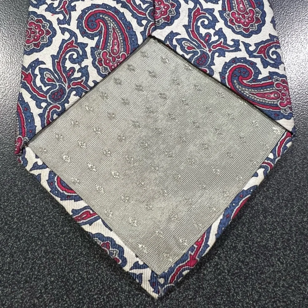 Givenchy Mens Tie Necktie Multicolor Paisley 100% Silk Tied Wide Woven Classic